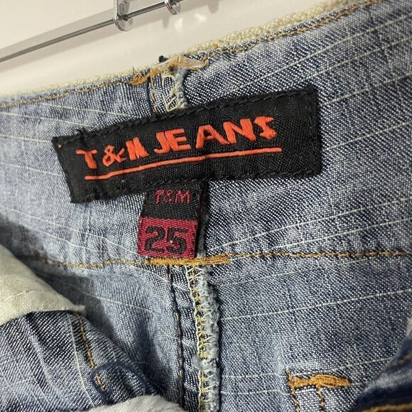 Bohemian Flared Jeans Womens 25/30 Blue Denim Embroidered Lace Hippie Boho 90s - Picture 11 of 11